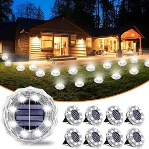 8pcs Solar Ground Lights, Waterproof Outdoor Landscape Lighting, Garden Lanterns for Paths, Yards, Patios, Lawns, Decks, Pools, Walkways