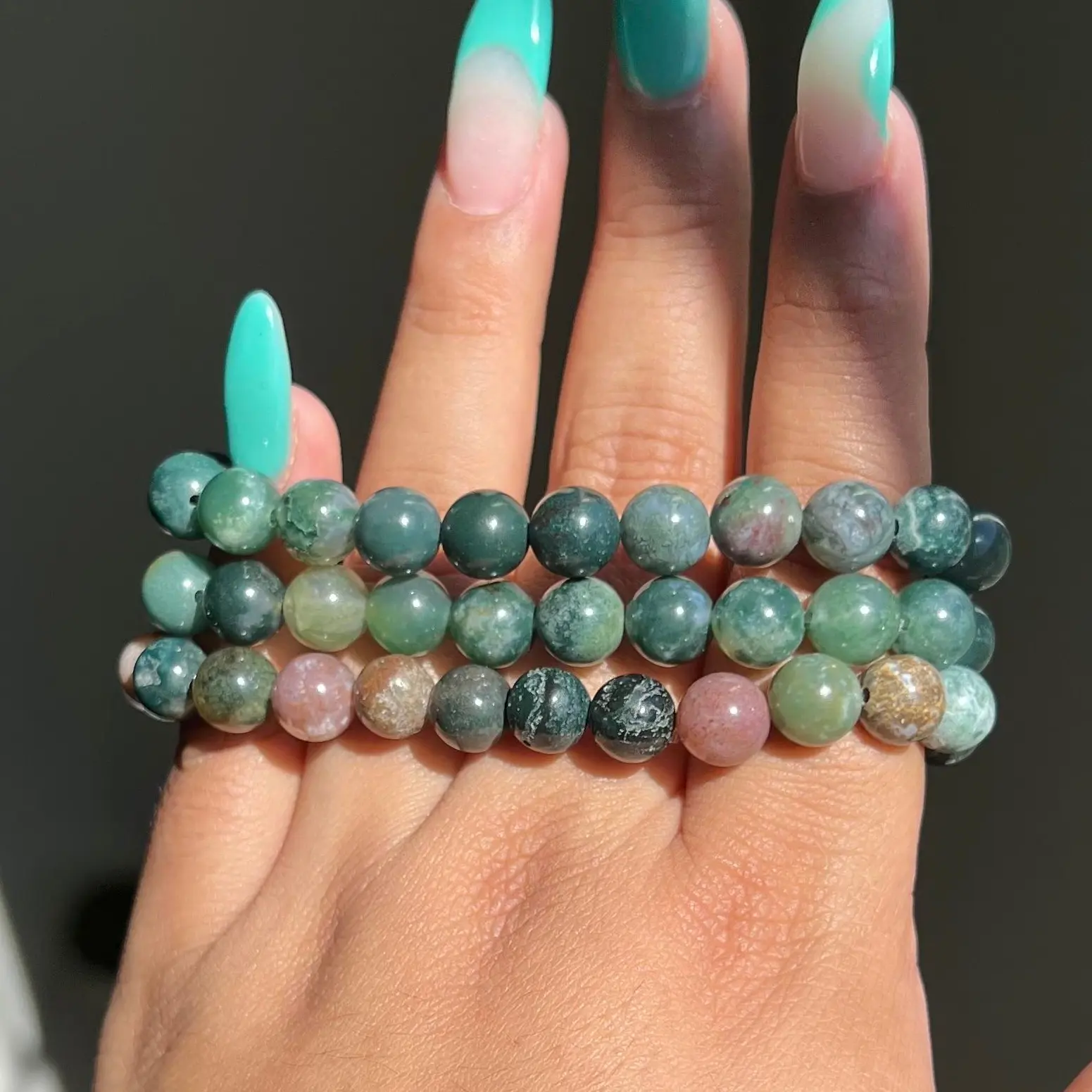 Indian Agate Genuine Crystal Bracelet - Natural Crystal Design with Unique Shape and Color