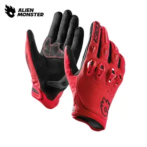Alien Monster Lightweight Motorcycle Gloves, HOWL Series Breathable Mesh Riding Gear, CE Certified Hard Knuckle Protection, Full Cloth Summer Racing Gloves for Men/Women