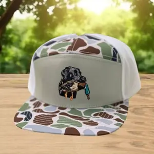 Black Lab Retrieving 7-Panel Old School Camo Hat Snapback, Camouflage Snapbacks Fashion Hat