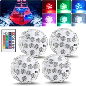 PARTSam Pool Lights, Upgraded Submersible LED Lights with Remote, IP65 Waterproof for Hot Tub, Underwater Pool, Above Ground & Inground Pools, Bath, Party, Vase (2 Pack)