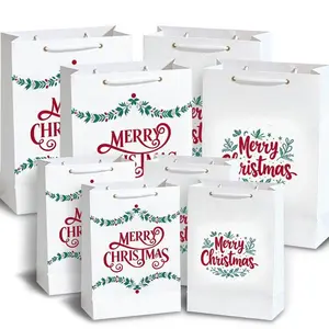 Luxury Plantable Christmas Gift Bags – Eco-Friendly Seed Paper Holiday Bags with Handles (Multiple Sizes, 4 Designs) – Handmade from Recycled Cotton with Wildflower Seeds – Biodegradable