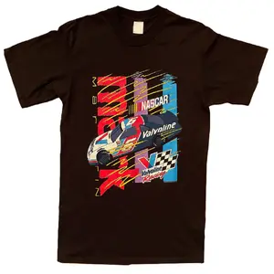 Mark Martin NASCAR Valvoline Racing Vintage 90s Unisex Short Sleeve New Black T-Shirt Cotton Fabric