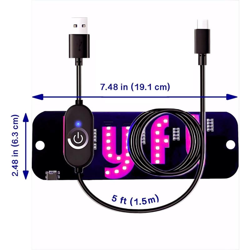 USB LED Car Windshield Light Sign with Suction Cups - Adjustable Brightness Taxi UBER Lyft Sign for Dashboard, Easy Installation Universal Car Accessories with USB Plug for Cars, Trucks, SUVs