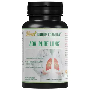 Unique Formula Adv. Pure Lung Supplement with Chaga Mushroom, Turmeric, Honeysuckle Flower, Pomegranate - Supports Lung Cleanse, Detox, & Respiratory