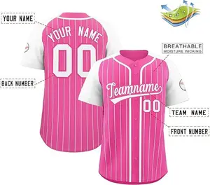 Custom Baseball Jersey for Men, Women, Youth - Personalized Pinstripe Baseball Shirts with Stitched Name, Number, and Logo