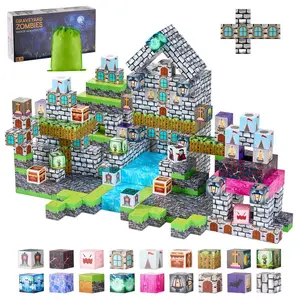 Summervibes VEVOR Magnetic Blocks, 100 PCS Cemetery Zombies Set, Magnetic Building Cubes for Kids, STEM Montessori Sensory Toys for Christmas Birthday Gift, Construction Stacking Toy for 3+ Years Old Boys Girls