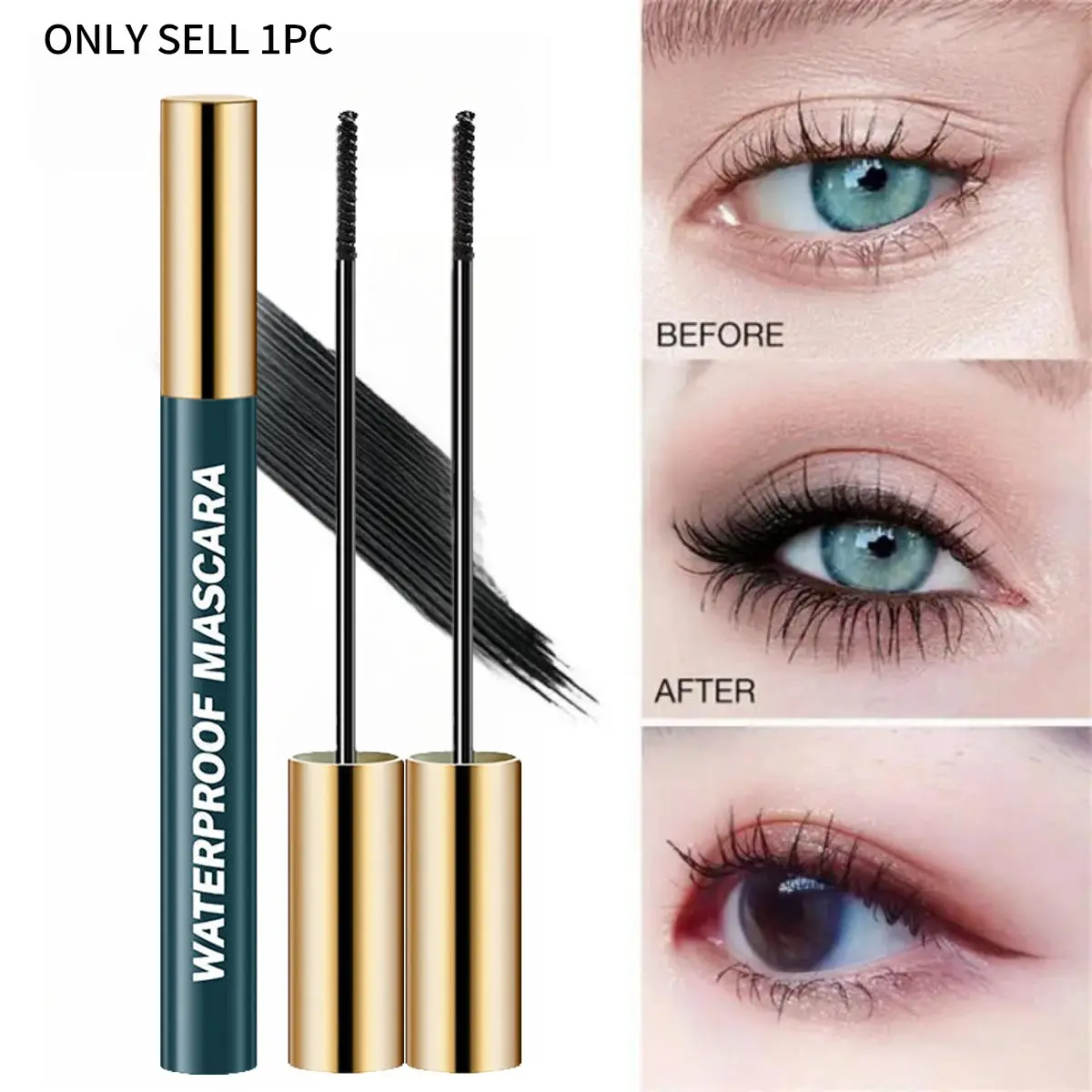 Ultra Fine Wand Waterproof Mascara Sweat Resistant Long Lasting Lash Curler Definer No Clump No Spider Legs Volumizing Lengthening Mascara for Natural Fluffy Lashes Daily Party Commute Makeup
