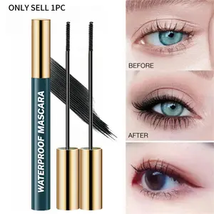 Ultra Fine Wand Waterproof Mascara Sweat Resistant Long Lasting Lash Curler Definer No Clump No Spider Legs Volumizing Lengthening Mascara for Natural Fluffy Lashes Daily Party Commute Makeup
