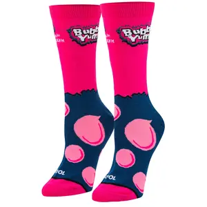 Bubble Yum Women's Cotton Crew Socks, Breathable, Comfortable, with Prints