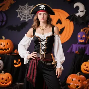 Pirate Necklace Chunky Gold Necklace for Women vintage Pirate Coin Pendant Necklace Fashion Chunky Chain Choker Necklaces Pirate Costume Women Men Jewellery