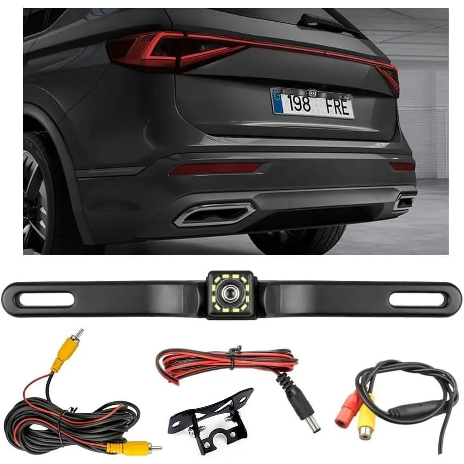 Backup Camera for Car,Ultra HD Reverse Camera with 12 Led,150°Wide View Angel Car Rear Camera,Universal Car Essentials for Avoiding Blind Spots in Reverse (12 Lights)