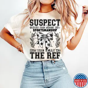 Suspect Claims Soccer , Soccer Coquette , Game Day , Retro Soccer Bow , Funny Soccer Mama , Soccer Mom Tshirt