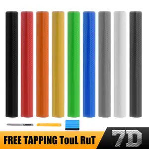 7D Car Wrap Sticker Interior/Exterior Film Sticker Glossy Carbon Fiber Vinyl Kit