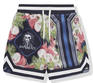 BAPE Black Label Silk Shorts Blue Multi