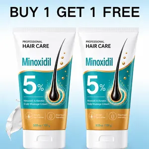[BUY 1 GET 1 FREE] 5% Minoxidil Hair Growth Scalp Massage Cream with Keratin & Ginger for Men Women Prevents Loss Repairs Follicles Promotes Fast Regrowth Strengthens Roots Buy 1 Get 1 Free