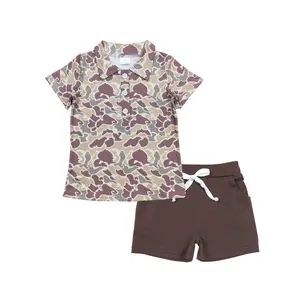 Toddler Boys' 2-Piece Hunting Camo Clothing Set - Cute Short-Sleeve Shirt, Shorts, Summer Casual Outfits, Clothing Sets