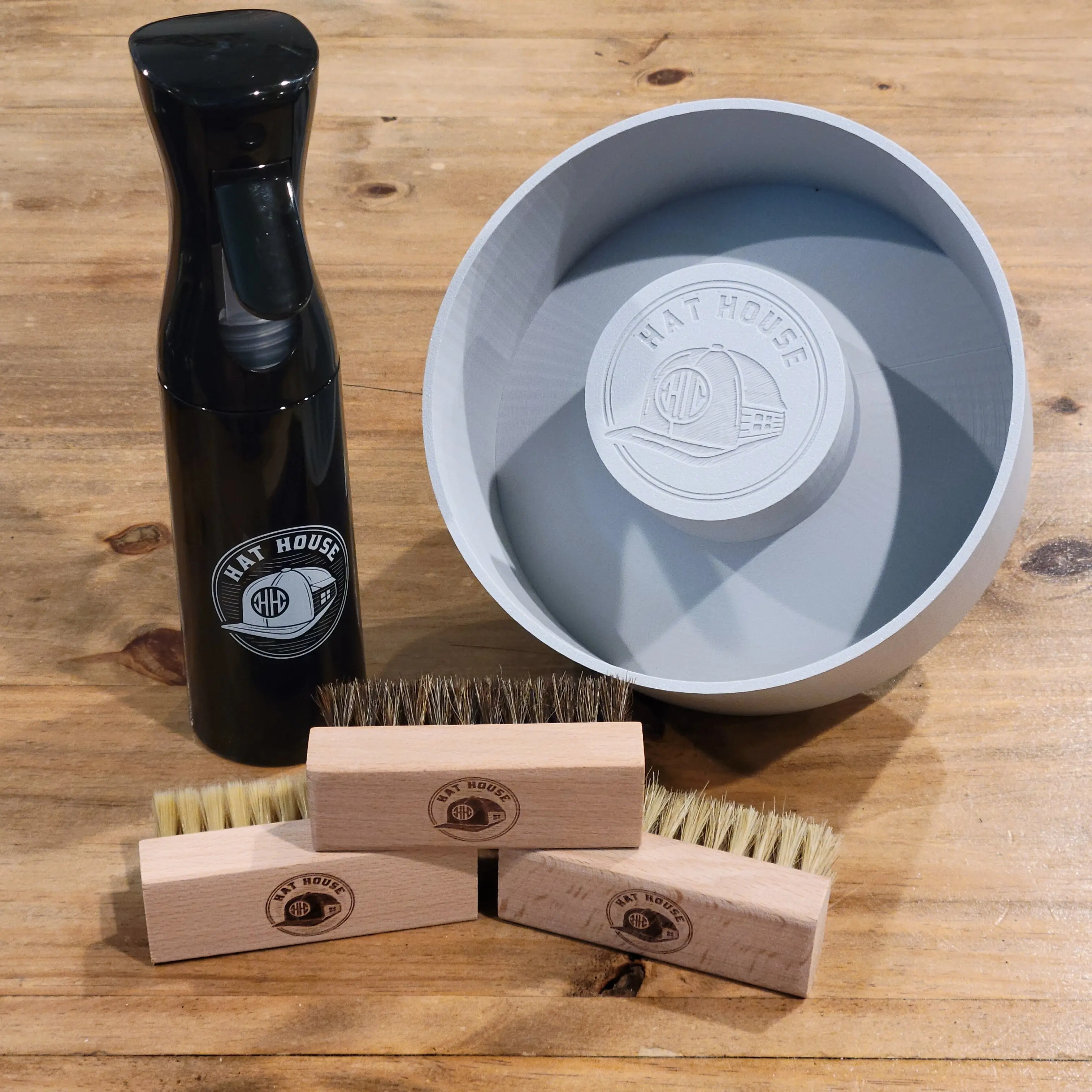 Hat Shaping & Cleaning Starter Pack L Hat Shaper 3 Pack Brushes Spray Bottle w/ Formula