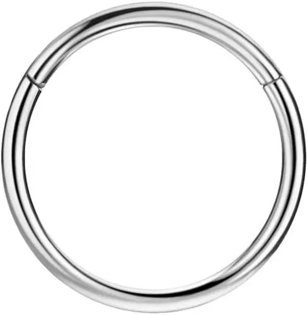 Metallic 0.8mm Surgical Steel Hinged Nose Hoop Rings - 10mm,12mm,14mm,16mm Sizes for Men & Women - Suitable for Nostril,Septum,Cartilage,Helix Earring,Daith,Tragus,Rook,Conch,Lip,Ear Lobe Piercings, 10Mm 12Mm 14Mm And 16Mm