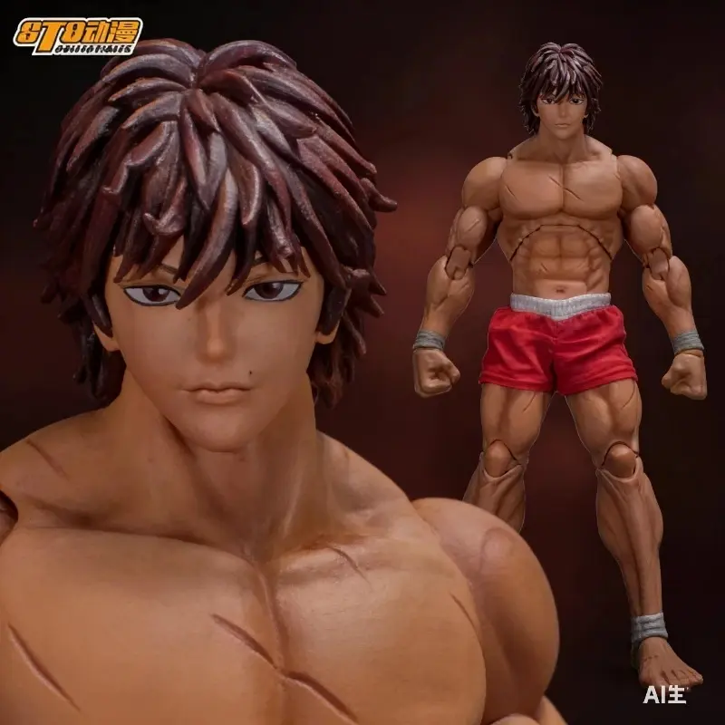ST 1/12 Son Of Ogre Baki Hanma KO Articulated Action Figure Fighting Figure Anime Toy Collect Muscular Model Ornament Boy Gifts