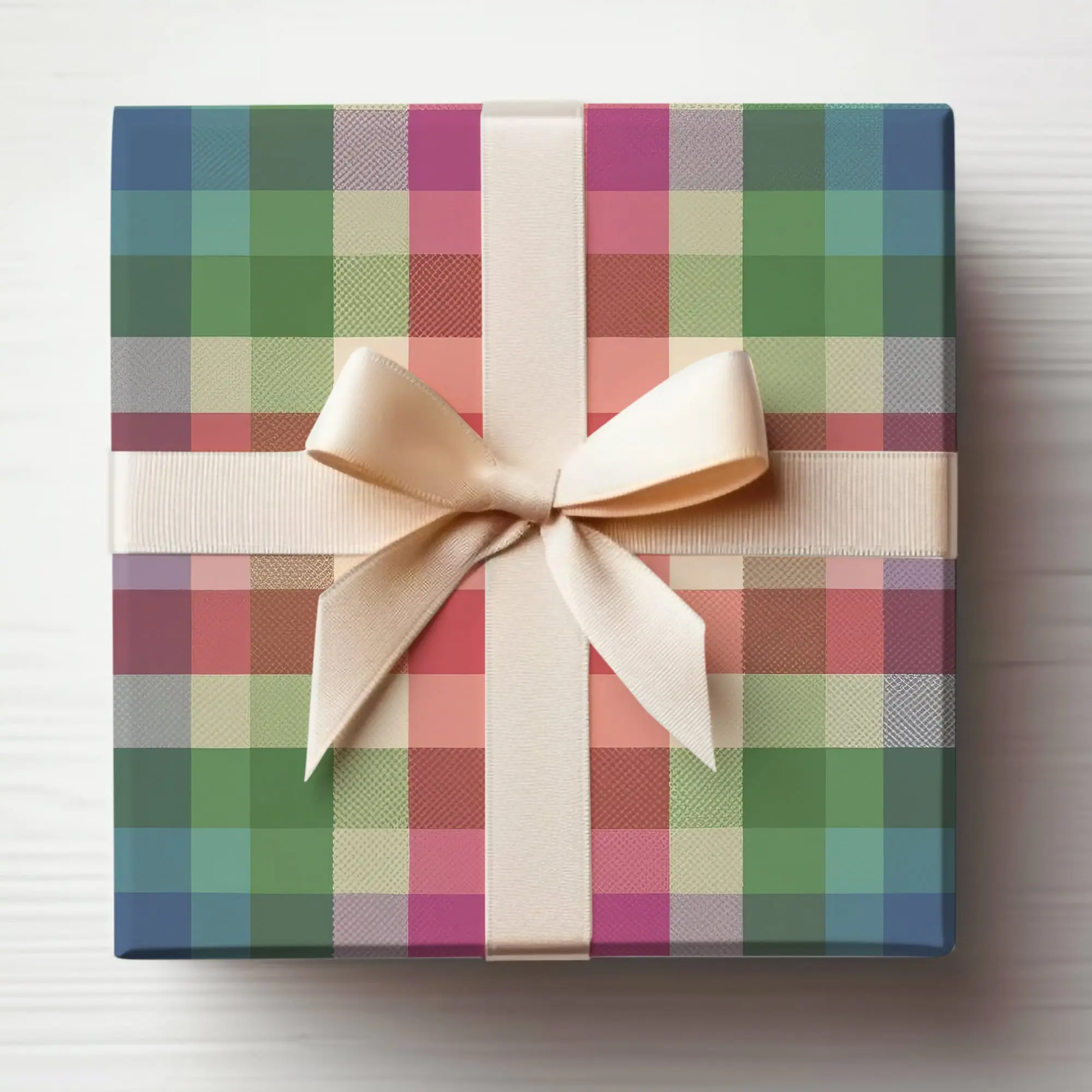 Spring Rainbow Plaid Wrapping Paper Roll, Rainbow Colored Wrapping Paper, Colorful Gift Wrap, Modern Plaid Gift Wrapping Roll