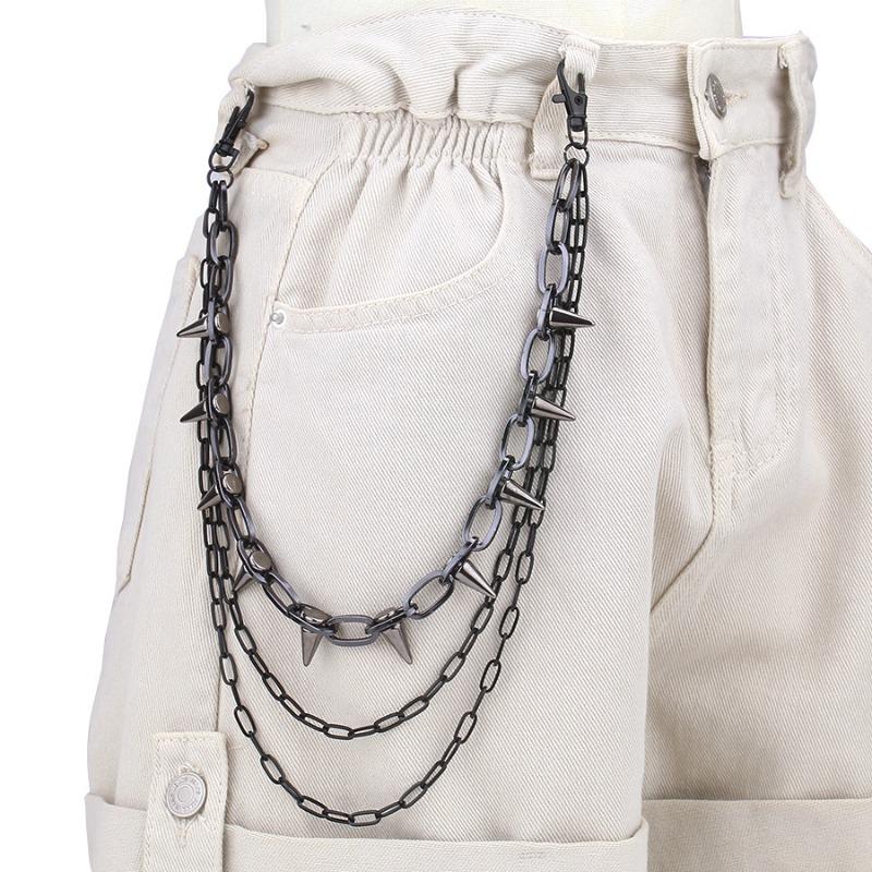 Hip Hop Punk Rock Metal Pants Waist Chain Men Women Key Chain Trousers Chain Wallet Keychain Jeans Unisex Hip-hop Jewelry Gift