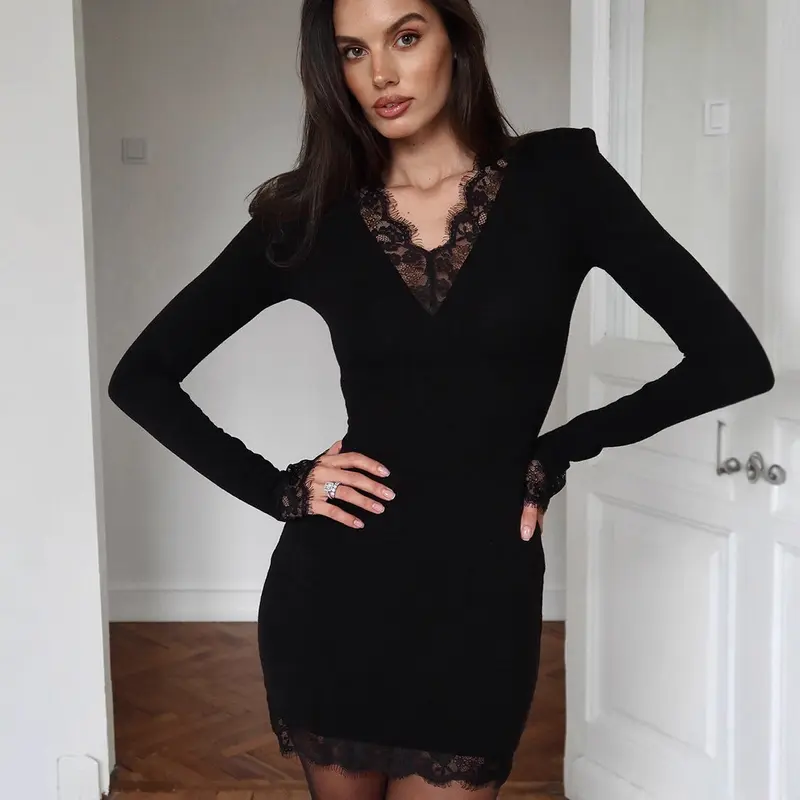 silk black dress shesh work - TikTok Shop