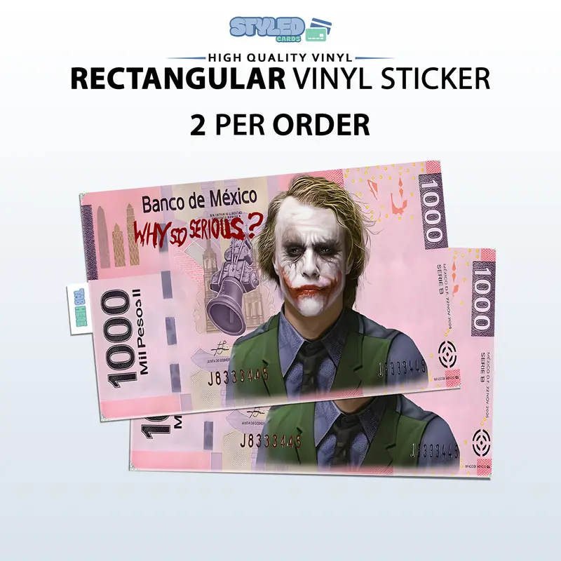1000 billete joker rectangle vinyl sticker