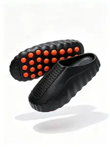 Couple Eva Holes Shoes, Massage Particles Outdoor Leisure Sports Slippers, Casual Asymmetrical Design, All Seasons, Medium Width