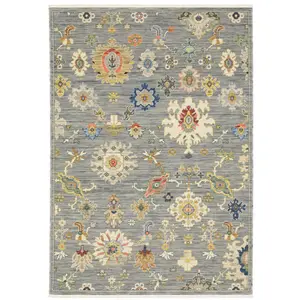 Oriental Weavers Lucca 5507E Grey Multi Traditional Axminster Loomed Rug