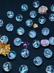 21 mm Clear quartz sphere with beautiful rainbows and good price