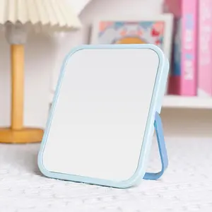Desk Mirror, 6.7 Inch Vanity Mirror, Makeup Mirror with 1-Hanging Port, 1 Travel Makeup Mirror with U-Shaped Bracket for Makeup Desk & Dressing Room (Green)