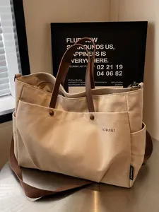 Women's Colorblock Tote Bag, Large Capacity Shoulder Bag for Work & Daily Used, Casual Trendy Versatile High-quality Daily Commuting Bag, Girl Fashionable Bag, Casual Shopping Bag