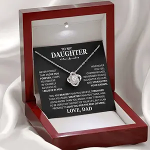 Unique Gift for Daughter From Dad "Never Forget That I Love You" Necklace Chrismas gift
