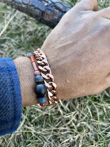 Pure Copper Cuban Link Bracelet 7.5”c - 100% Solid Copper, High-Polish Finish, Unisex Jewelry, Secure Lobster Clasp, Ideal for Statement Wear & Gifts