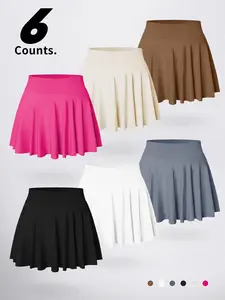 Women's Plain Two-In-One Anti-Exposure Sports Skirt Pants, High Waist Butt-Lift, Ideal for Intense Workouts and Gym, Summer Fashion