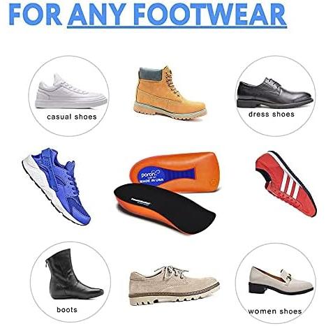 YouthBelief Plantar Fasciitis Inoles Heel Cup[Poron -Made in USA] Women Men Heel Insoles for Heel Pain,Heel Spurs, Flat Feet, Tendonitis, Shock Absorption Inserts (Black, Women 6-11.5 \/ Mmen 4.5-9.5)