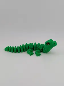 Flexi Alligator with Glass Eyes 6" of Snappy Fun Fully Articulating Durable PLA Plastic Compact Size Perfect for Fidgeting & Backpack Flair