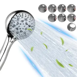 FEELSO Handheld Showerhead for Bathing 8 Spray Modes Stainless Steel High Pressure Shower Head, Chrome