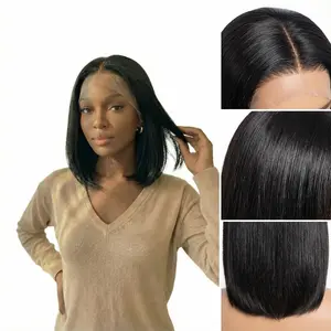 Fashionable bob wig made from premium fibers for a comfortable, stylish fit that doesn’t feel stuffy or hot; heat-resistant up to high temperatures; includes a 5-in-1 set. closure pre brown color synthetic heat front human hair pre seamless clip crochet
