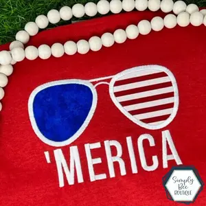 Aviators 'Merica Embroidered Applique' Patriotic Tee