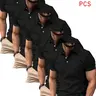 5-Pack Men's Bestselling Polo Shirts, Top, Solid Color Versatile Pieces, Modern Casual Style, Business Wear, Unisex, Summer New, Summer Polos, Breathable Daily/golf Shirts, Lightweight Golf Polo, Multiple Colors, Casual Breathable Clothing, Menswear