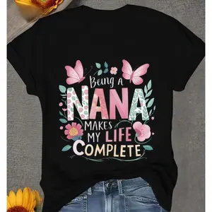 Nana Life Graphic T-Shirt, Cute New Nana Tee for Women, Perfect Mothers Day Gift for Grandma, Stylish Nana-Life Casual Short Sleeve Top, Sweet Pregnancy Announcement Apparel, Soft Daily Wear Grandma Shirt, Unique Family Gift SSN-231