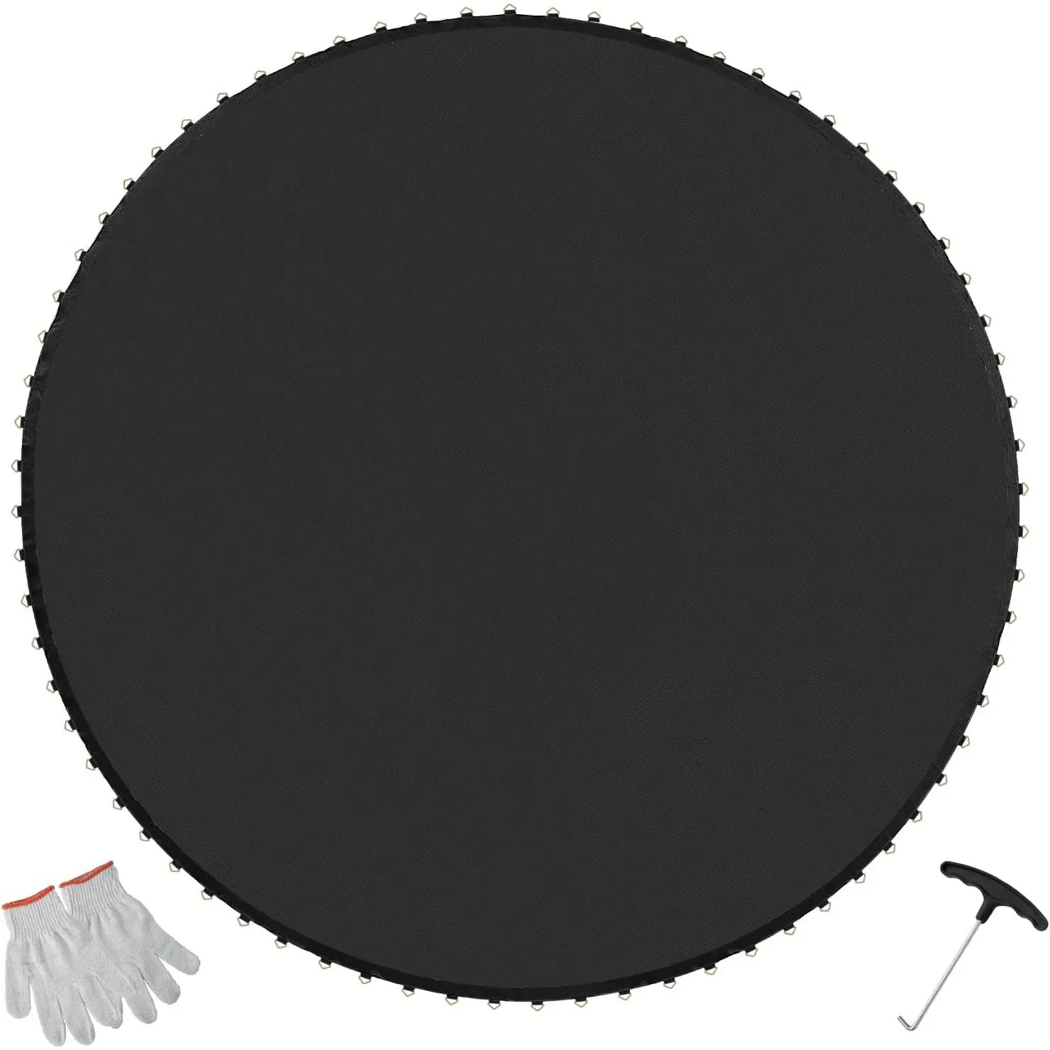 VEVOR Universal Fit Replacement Trampoline Mat, PP Fabric UV-Resistant Reinforced Jumping Mat with Spring Tool, Spring Hook & Durable V-Rings for Round Trampolines, Flexible Hand Tool Accessory, Flexibility