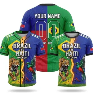 Brazil vs Haiti Fan Jersey Bundle, Custom Name Number Baseball Shirt And T Shirt, 2026 Group Match Day Gift Set For Supporter Fans V72 XST