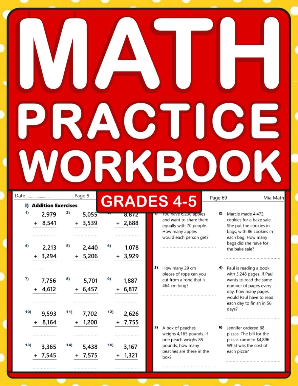 Math Practice Workbook For Grades 4-5 With Addition, Subtraction,Multiplication, Division, Word Problems: Math Homework Practice Workbook For 4thAnd ... For Grades 4-5 | Math Workbook For Ages 9-11