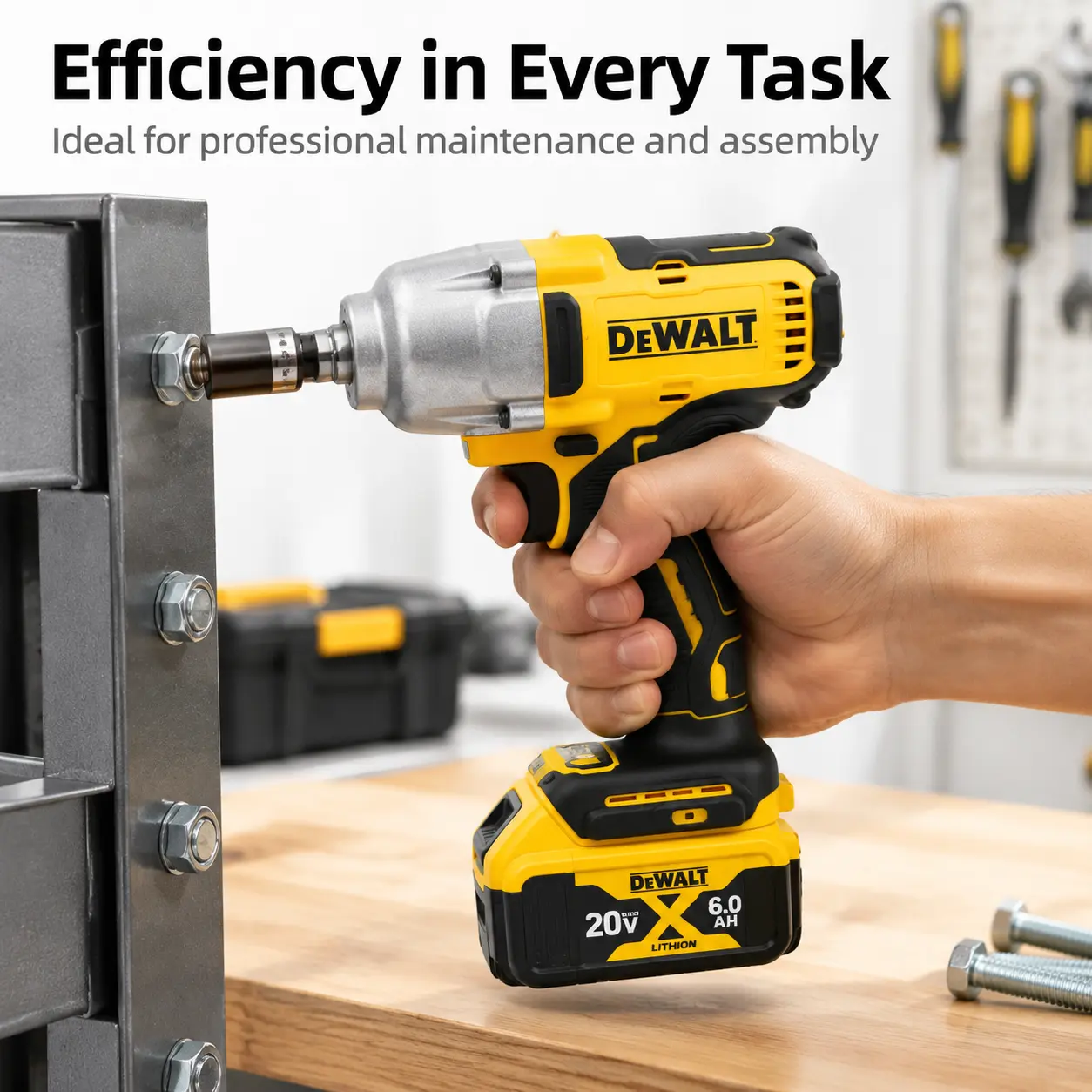 DEWALT DCF900 20V MAX 6.0Ah Cordless high torque Impact Wrench Kit 900NM Pure Breakaway Torque, Brushless Motor, 4-Mode Precision & Built-in LED – Effortlessly Handle Rusted Bolts, Tire Changes, Truck Repairs, Auto Maintenance & Heavy-Duty Job Site Tasks