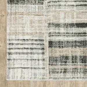 HomeRoots 508482 5 x 8 ft. Geometric Power Loom Stain Resistant Area Rug, Multi Color