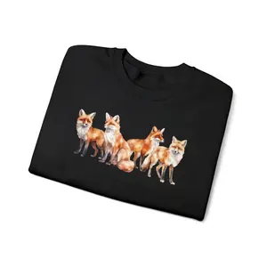 Watercolor Fox Sweatshirt, Majestic Nature Crewneck, Forest Critter Pullover, Forestcore Foxes Graphic Sweater, Trendy Animal Lover Gift