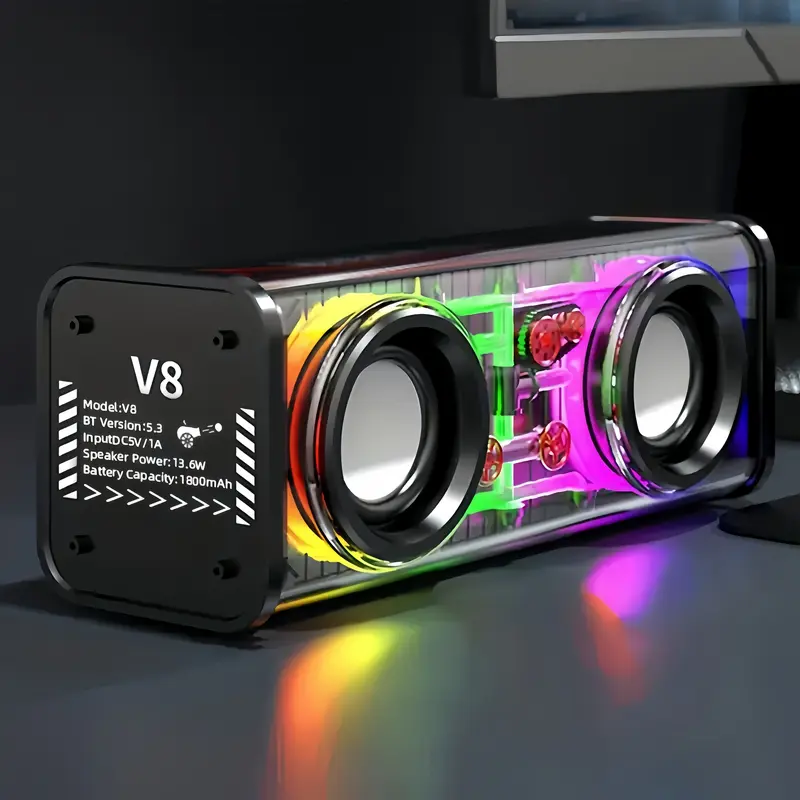 Portable Wireless Speaker, Louder Volume, Rich Bass, Long Playtime, Wireless Pairing, TF Card Support, Wireless Stereo for Home and Outdoor Use, Travel Ready Speaker